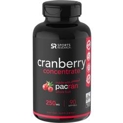 Sports Research Cranberry Concentrate, 250 mg, 90