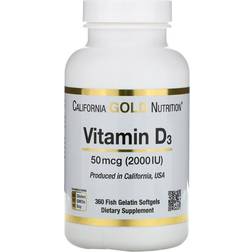 California Gold Nutrition California Gold Nutrition,Vitamin D3, 50 mcg,360 Fish
