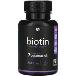 Sports Research Biotin with Coconut Oil, 5,000 mcg, 120