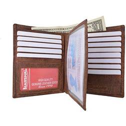 Marshal Bifold Leather RFID Blocking Wallet For & Women Holder With 20