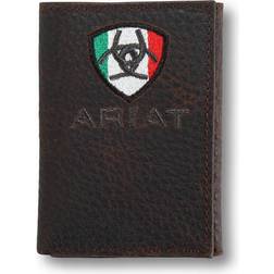 Ariat Men's Mexican Flag Trifold Wallet Brown One