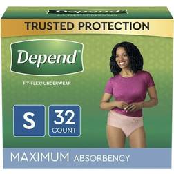 Depend Fit-Flex Women s Maximum Adult Incontinence Underwear S Light Pink Count