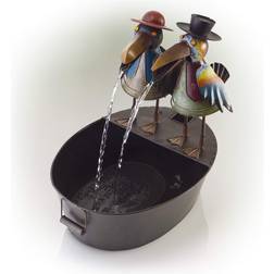 Alpine Corporation 20 Metal Crow Water Fountain Yard Art