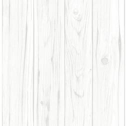 InHome NH3551 Barnwood Peel Stick Wallpaper, White & Off-White