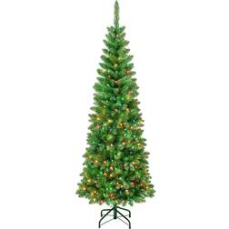 National Tree Company First Traditions Pre-Lit Rowan Pencil Slim Christmas Tree