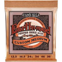 Ernie Ball 2143 Earthwood Phosphor Bronze Strings Custom Medium