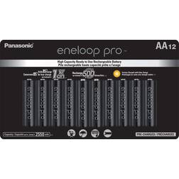 Panasonic BK-3HCCA12FA eneloop pro AA High Capacity Ni-MH Pre-Charged Rechargeable Batteries, 12-Battery Pack