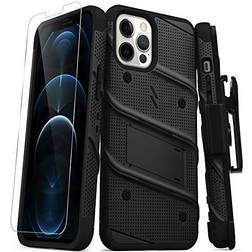 ZIZO BOLT Series for iPhone 12 Pro Max Case with Screen Protector Kickstand Holster Lanyard Black