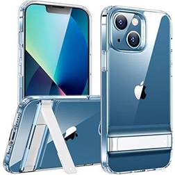 ESR metal kickstand case compatible with iphone 13 case, patented two-way stand, reinforced drop protection, slim flexible back cover, clear