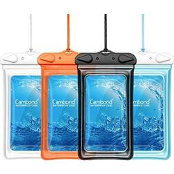 Cambond Floatable Waterproof Phone Pouch Cambond Floating Water Proof Cell Phone Case Both Sides Clear Dry Bag for iPhone XS Max/XR/X/8/7 Plus Galaxy Pixel Up to 6.5 Snorkeling Cruise Ship Kayaking 4 Pack