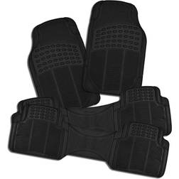 Tech 3 Row 4 Black All Weather Car Floor Mats