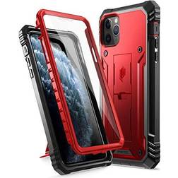 Poetic iPhone 11 Pro Max Rugged Case with Kickstand, Full-Body Dual-Layer Shockproof Protective Cover, Built-in-Screen Protector, Revolution, for Apple iPhone 11 Pro Max 6.5 Inch, Metallic Red