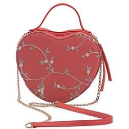 Shop LC Birthday Gifts Women Salmon Faux Leather Heart Shape Embroidery Crossbody Bag Tote Bag