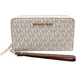 Michael Kors Jet Set Travel Large Flat Multifunction Phone Case Wristlet (Vanill