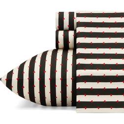 Betsey Johnson Wonderland Stripe Underlakan Svart (233.7x157.5cm)