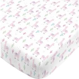 NoJo Llama Nursery Mini Crib Fitted Sheet 52x24"