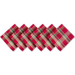 Design Imports Plaid Set of Cloth Napkin Red (50.8x50.8)