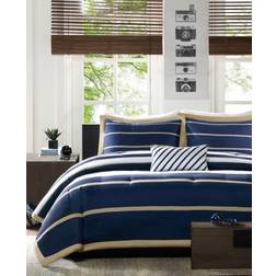 Mi Zone Ashton Bedspread Blue, Beige (259.1x228.6)