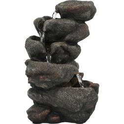 Sunnydaze Decor 10 in. Rocky Falls Indoor Tiered Tabletop Water Fountain