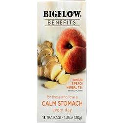 Bigelow Benefits Herbal Tea Ginger Peach, 18 Count Boxes