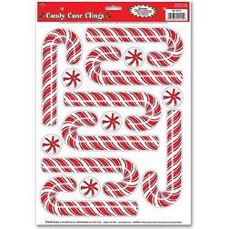 Beistle 12" x 17" Candy Cane Clings, Red/White, 56/Pack