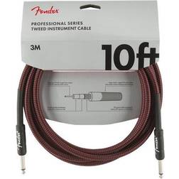 Fender Professional Series Straight To Straight Instrument Cable 10 Ft. Red Tweed 3m