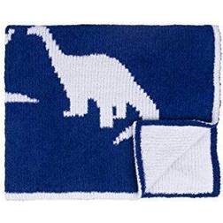 Tadpoles Ultra Soft Chenille Knit Dino Baby Blanket Blue/White