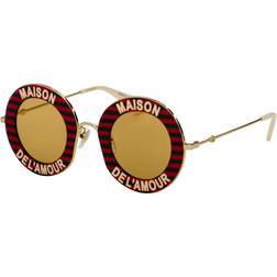 Gucci Stilfulde Solbriller Med Unikt Design - Gul