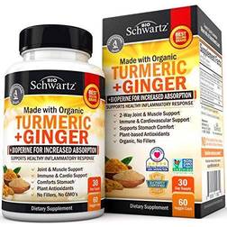 Turmeric Curcumin and Ginger 95% Curcuminoids with BioPerine