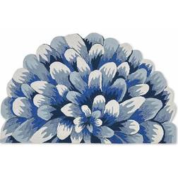 Liora Manne Frontporch Mum Half Round Indoor/outdoor Blue