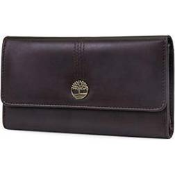 Timberland Women s Leather RFID Flap Wallet Clutch Organizer Brown Cloudy