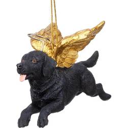 Design Toscano 2.5 in. Honor the Pooch Black Lab Dog Holiday Dog Angel Ornament