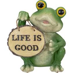 Northlight Seasonal 9in. Life is Good Frog Garden Statue