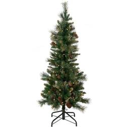 Northlight 4.5ft Artificial Yorkshire Pine Pre-Lit Pencil Christmas Tree