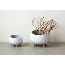 Creative Co-Op 3R Studios White Planter with Feet