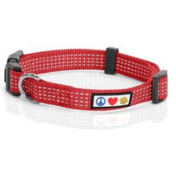 Pawtitas Reflective Red Puppy Dog Collar, Large