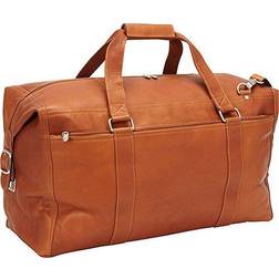 Piel Leather Extra Large Zip-Pocket Duffel, Saddle, One Size