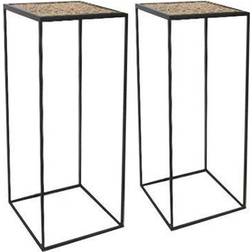 Sagebrook Home 15048 Set of 2 Metal/Wood Planter Stands