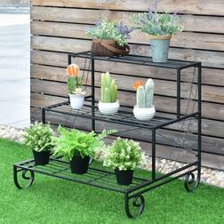 Costway 3 Tier Metal Plant Stand Flower Planter Garden Display Holder Shelf