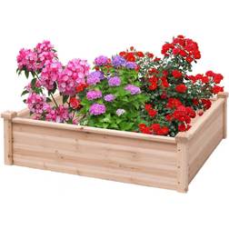 Gymax Wooden Garden Bed Vegetable Flower Raised Square Planter Kit