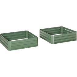 OutSunny 39" 39" Set of 2 Raised Garden Bed, Elevated Planter Box