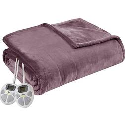 Serta Plush Heated Twin Blankets Purple