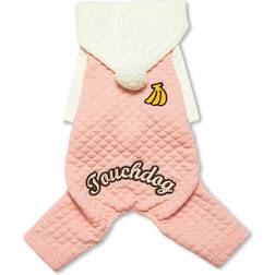 Touchdog Fashion Designer Full Body Quilted Pet Hooded Sweater & Taylor - Pink/White