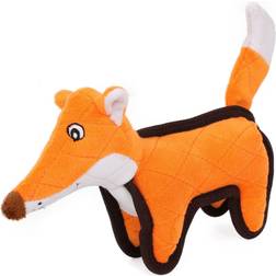 Petlife 'Foxy-Tail' Animated Nylon Quilted Squeaker Plush Dog Toy - orange