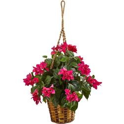 Nearly Natural Bougainvillea in Hanging Basket 18"