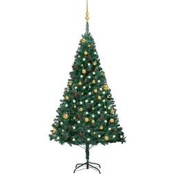 vidaXL Artificial with LEDs&Ball Set White 180 cm PVC Christmas Tree 180cm