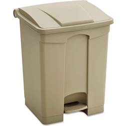 SAFCO Large Capacity Plastic Step-On Receptacle, 17gal, Tan