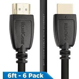 QualGear High Speed HDMI 2.0 Ethernet, ft., 6-Pack