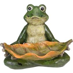 Northlight 14 Green Frog with Leaf Birdfeeder Garden