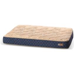 K and H Pet Products 27 36 4 in. Small Navy/Geo Flower Superior Orthopedic Quilted-Top Bed